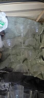 🥂 Elegant Rock Sharpe Cranston Etched Crystal Champagne Coupe Set | Vintage